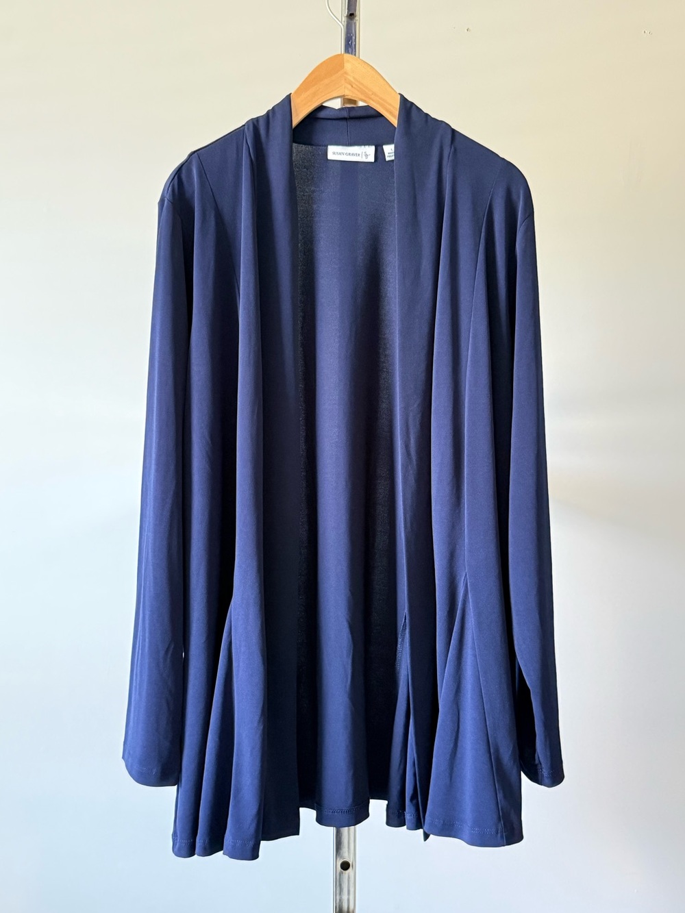 Susan Graver Navy Cardigan Jacket A255956 L
